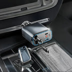 ⚡✨ Ultra-fast 4-in-1 Car Charger 90W – With Retractable Cables & Ambient Starlight 🚗🌌