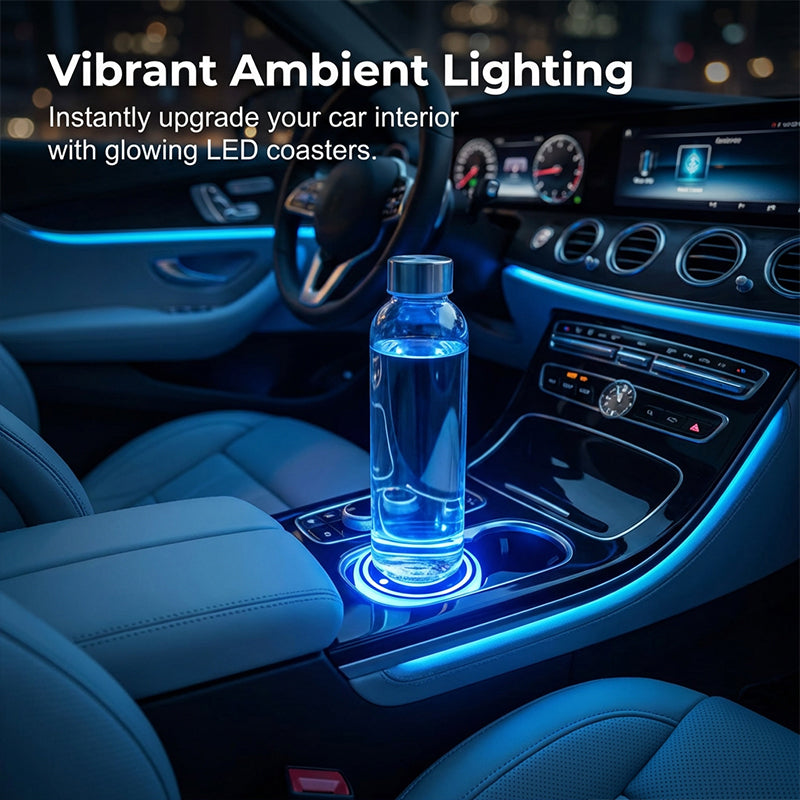 Rechargeable LED Car Cup Holder Lights