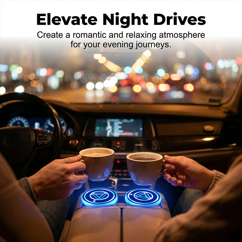 Rechargeable LED Car Cup Holder Lights