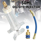 ⏳Time-Limited Special⏰Precision AC Oil Dye Injector – Brass Construction, High Pressure Hose, Clear Barrel ✨