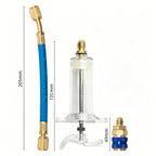 ⏳Time-Limited Special⏰Precision AC Oil Dye Injector – Brass Construction, High Pressure Hose, Clear Barrel ✨