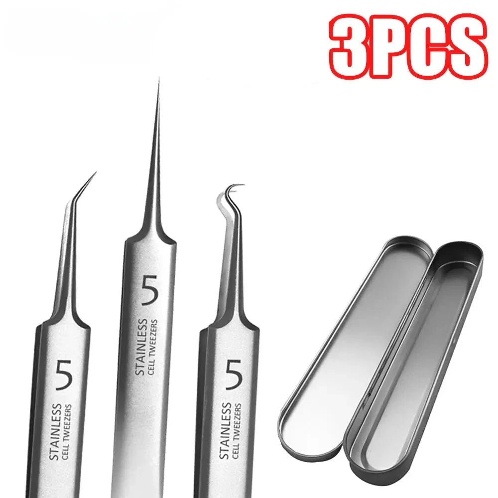 Stainless Steel Blackhead Remover Tool - 3Pcs Set - My Good Buys - Stainless Steel Blackhead Remover Tool - 3Pcs Set