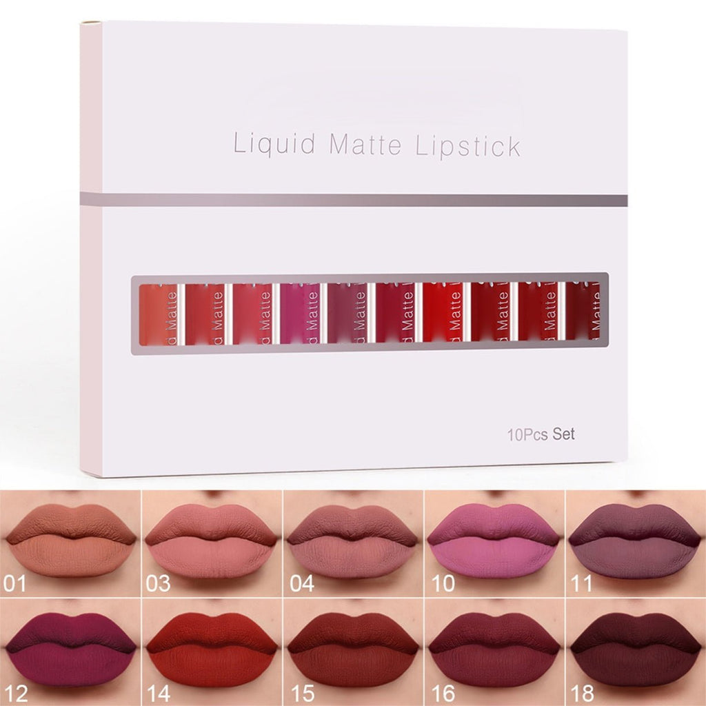 ⏳Time-Limited Special⏰10Pcs Matte Waterproof Long Lasting Lip Gloss - My Good Buys - ⏳Time-Limited Special⏰10Pcs Matte Waterproof Long Lasting Lip Gloss