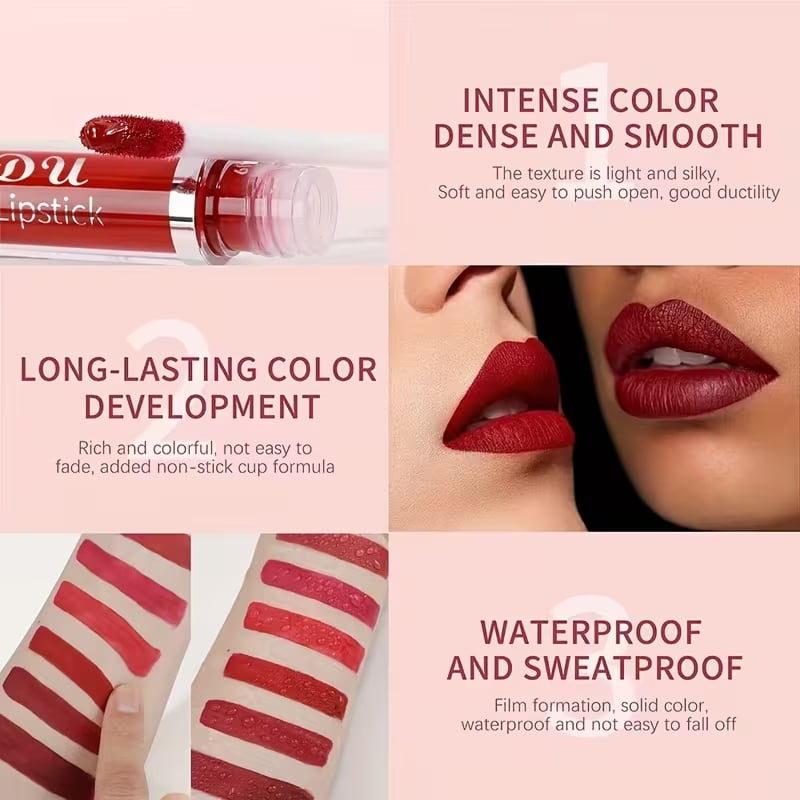 ⏳Time-Limited Special⏰10Pcs Matte Waterproof Long Lasting Lip Gloss - My Good Buys - ⏳Time-Limited Special⏰10Pcs Matte Waterproof Long Lasting Lip Gloss