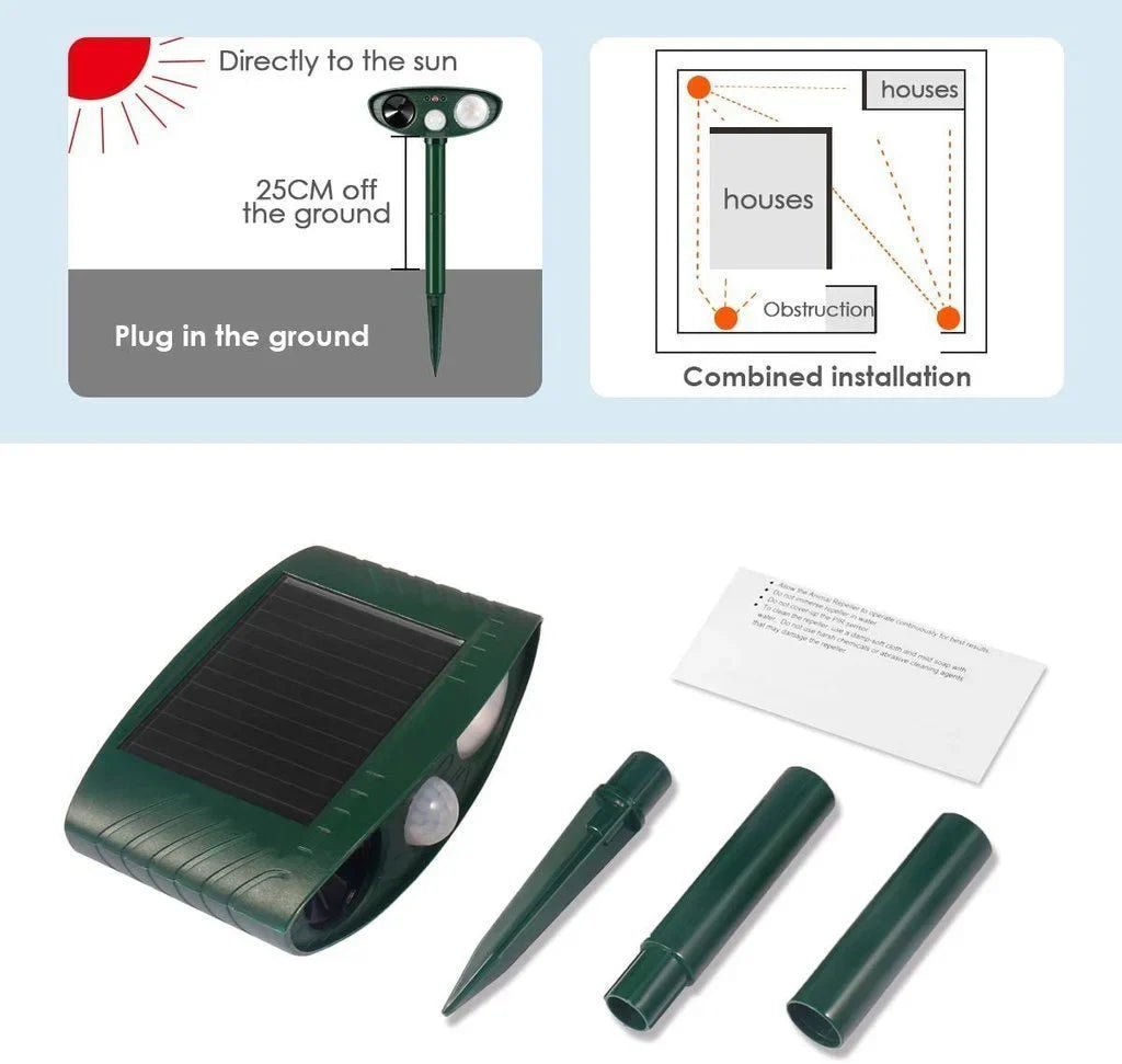 Ultrasonic Chipmunk Repeller - Solar Powered - Get Rid of Chipmunks in 48 Hours - My Good Buys - Ultrasonic Chipmunk Repeller - Solar Powered - Get Rid of Chipmunks in 48 Hours