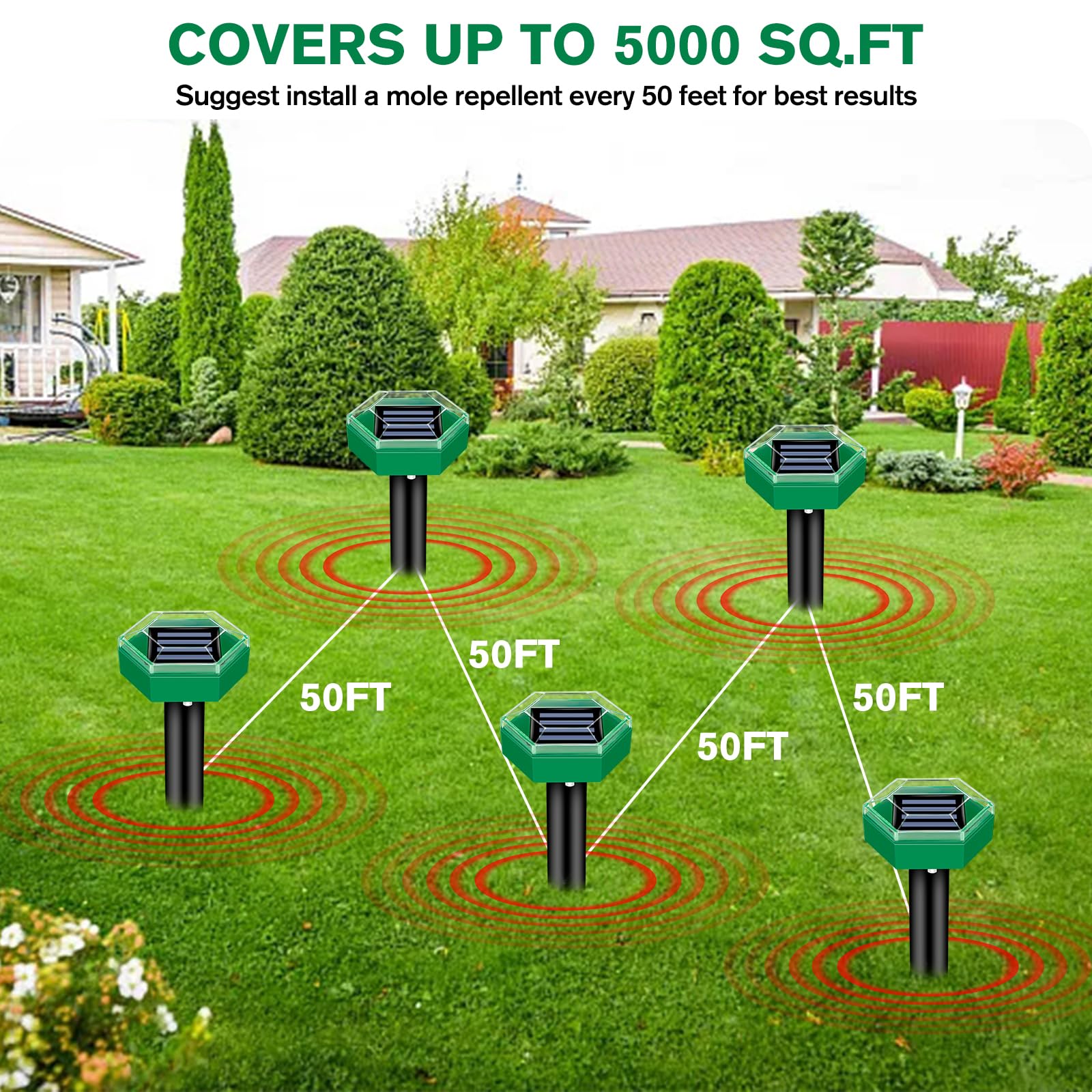 Ultrasonic Mole Repellent 4-Pack - My Good Buys - Ultrasonic Mole Repellent 4-Pack