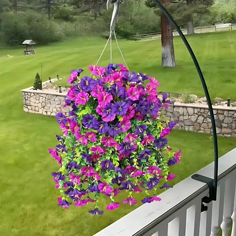 UV Resistant Artificial Morning Glory Flower Hanging Decor - My Good Buys - UV Resistant Artificial Morning Glory Flower Hanging Decor