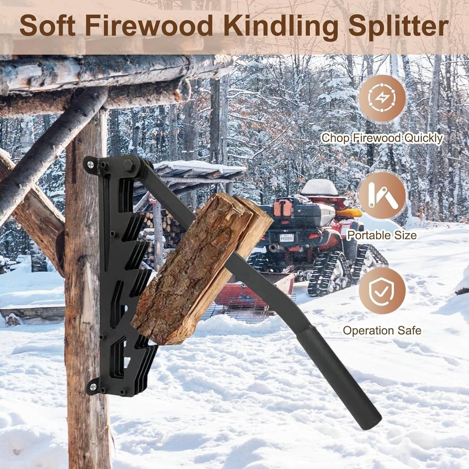 Wall Mounted Firewood Kindling Splitter - My Good Buys - Wall Mounted Firewood Kindling Splitter