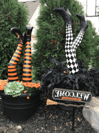 Witch Leg Stakes, Set Of Two Yard Halloween Decoration - My Good Buys - Witch Leg Stakes, Set Of Two Yard Halloween Decoration