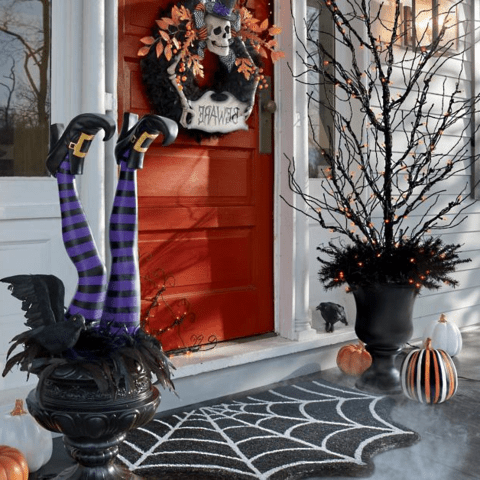 Witch Leg Stakes, Set Of Two Yard Halloween Decoration - My Good Buys - Witch Leg Stakes, Set Of Two Yard Halloween Decoration