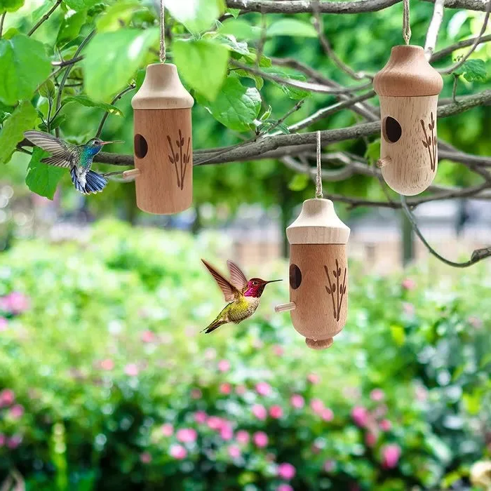 Wooden Hummingbird House - Gift for Natural Lovers - My Good Buys - Wooden Hummingbird House - Gift for Natural Lovers