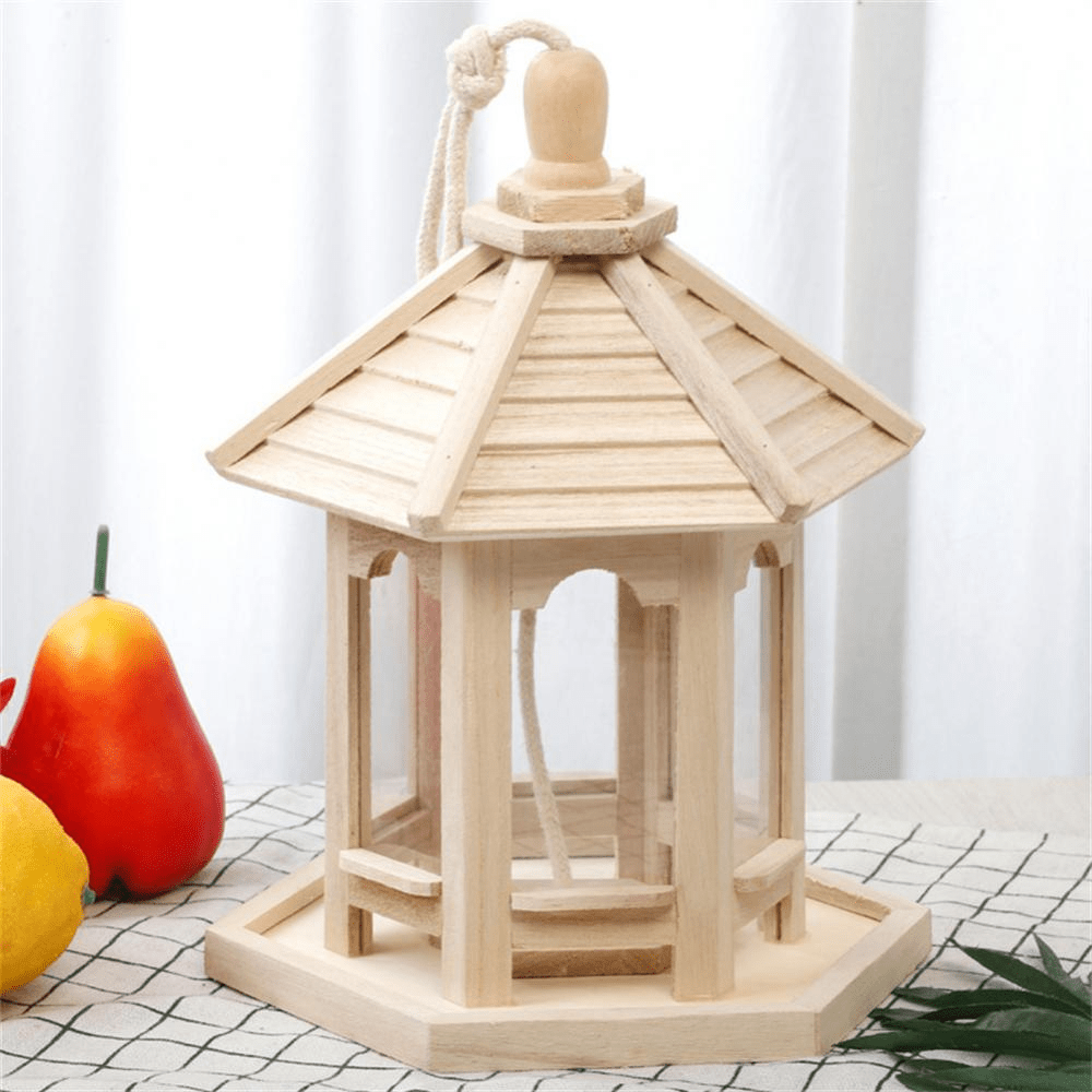 Wooden Transparent Household Bird Feeder - My Good Buys - Wooden Transparent Household Bird Feeder