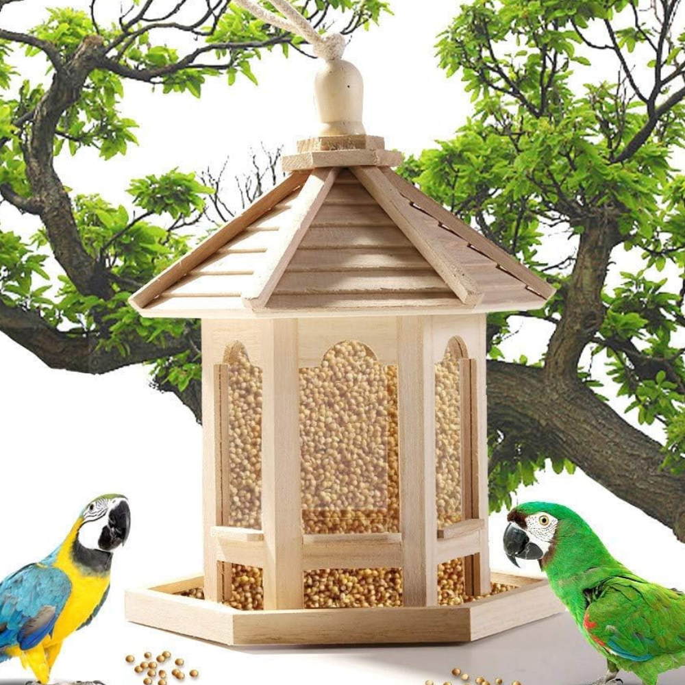 Wooden Transparent Household Bird Feeder - My Good Buys - Wooden Transparent Household Bird Feeder