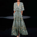 Youthful Green Long Dress with Half Sleeves - My Good Buys - Youthful Green Long Dress with Half Sleeves